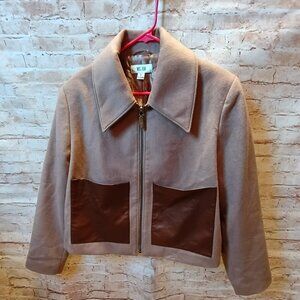 Was Him Tan Wool Blend Jacket Size XL